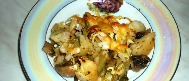 Запеченный картофель с шампиньонами