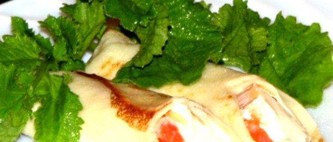 Блинчики с рыбой и сыром