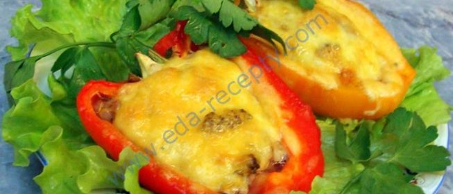 Перец, фаршированный говядиной и брокколи