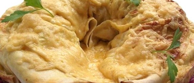 Лаваш с фаршем и сыром