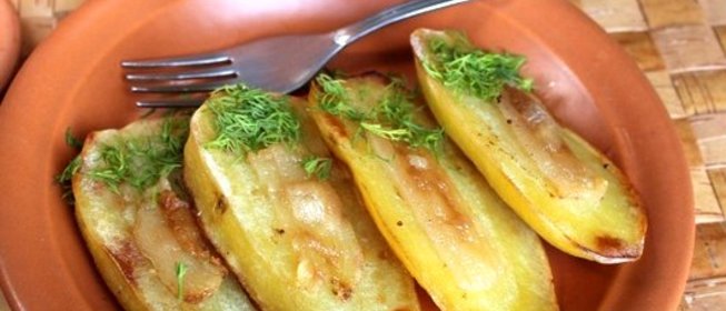 Картошка с салом, запеченная в фольге