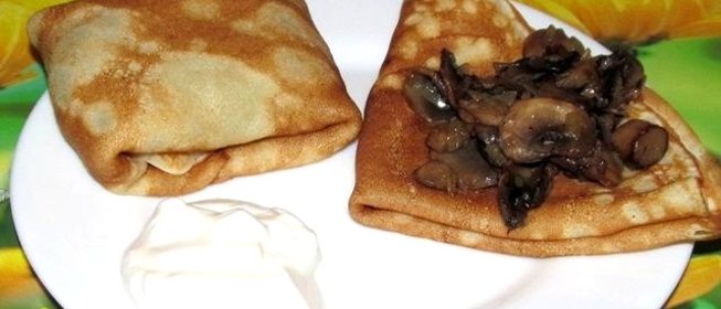 Блины с грибами