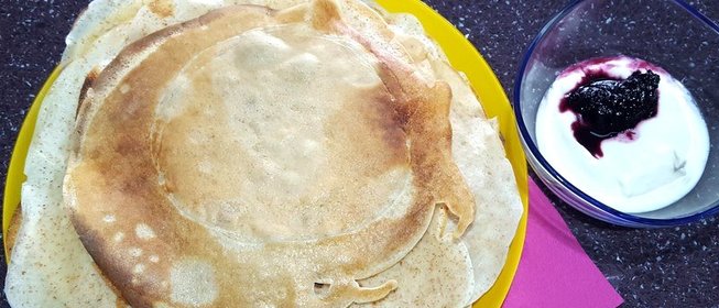 Блины с отрубями на электрогриле