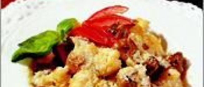 Цветная капуста, фаршированная грибами и сыром