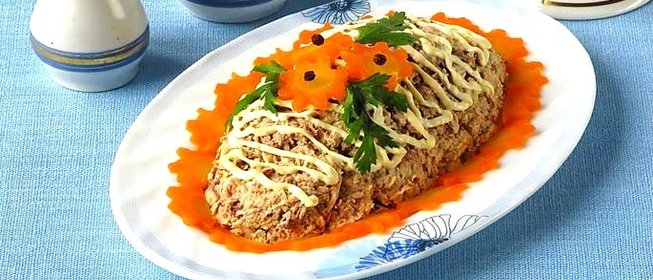 Закуска из консервированной скумбрии