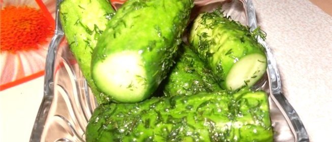 Соленые огурцы за час