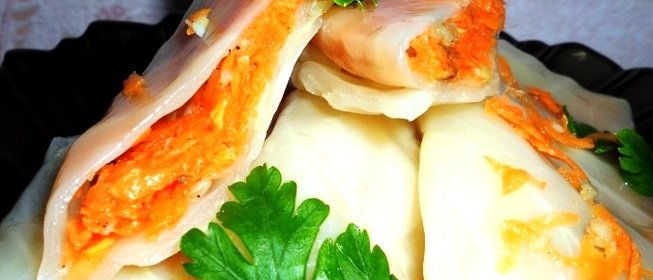 Капустные трубочки с морковью