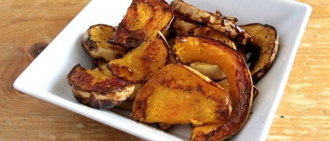 Печеная тыква с оливковым маслом и тимьяном