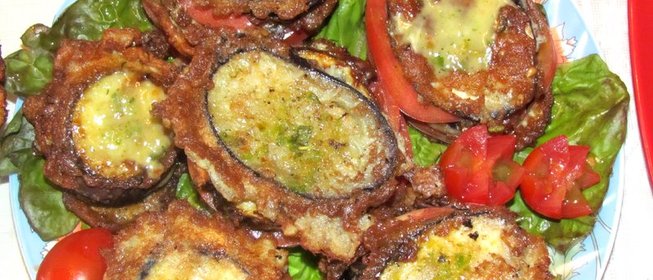 Слоеная закуска из баклажанов