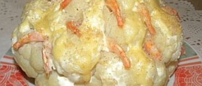 Цветная капуста с креветками