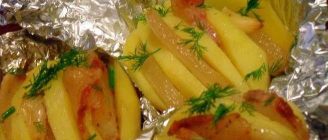 Картошка-гармошка с салом