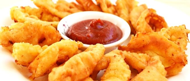 Кольца кальмара в кляре