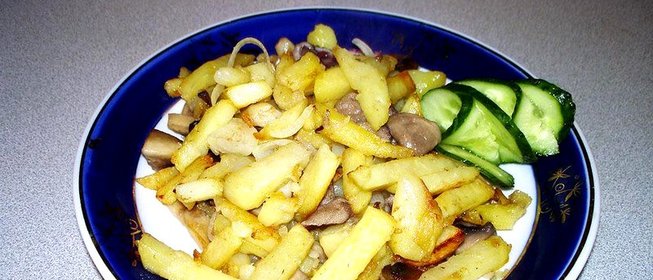Картофель жареный с грибами по правилам