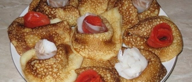 Блины с неркой и палтусом