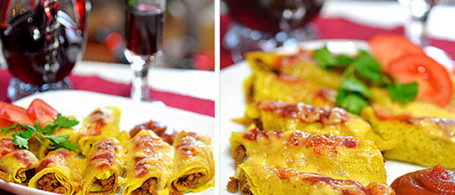 Блинчики с мясом праздничные