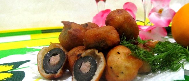 Оливки фаршированные в кляре