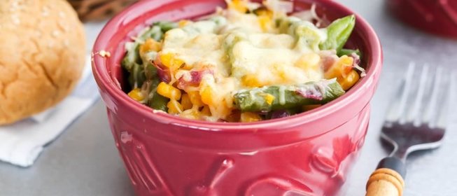 Рагу из кукурузы с зеленой фасолью и зирой