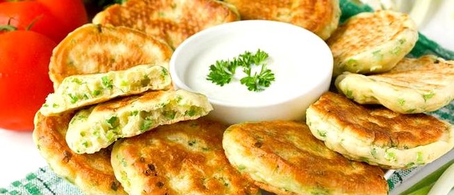 Оладьи с зелёным луком
