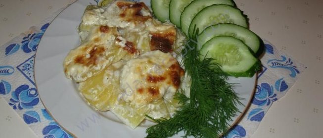 Запеченный картофель в сливках в духовке