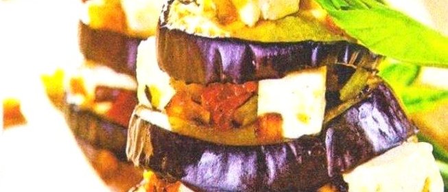 Башенки из баклажанов с брынзой