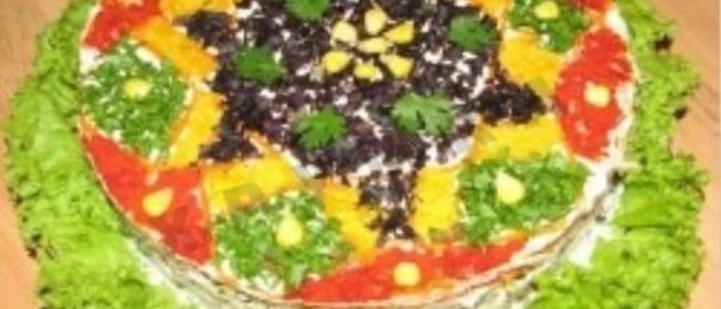 Праздничный салат курица картошка огурец