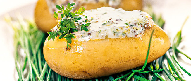 Молодой картофель с лимонно-мятной заправкой