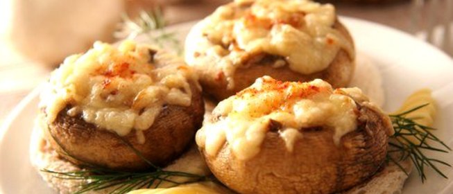 Фаршированные грибы на гриле