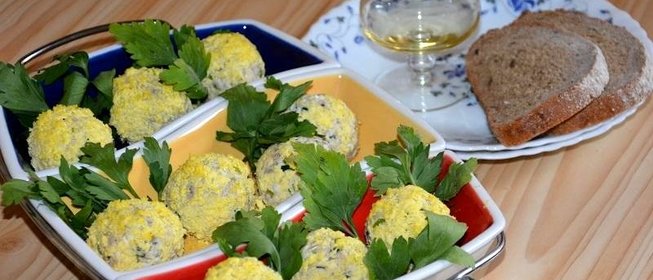 Закусочные шарики Мимоза