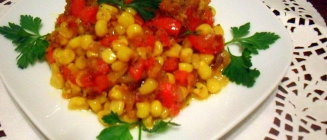 Сладкий перец,жареный с кукурузой