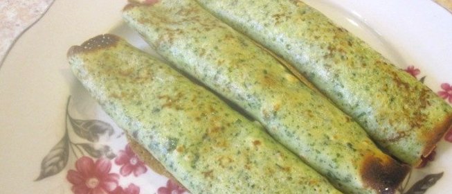 Блинчики, фаршированные ветчиной и сыром