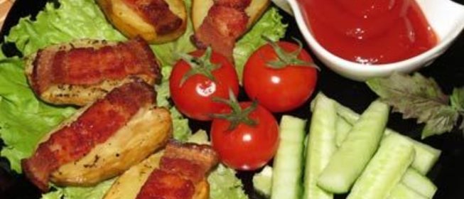 Картошка, запеченная с салом