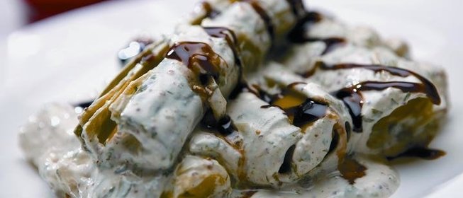 Лук-порей с соусом «Винегрет»