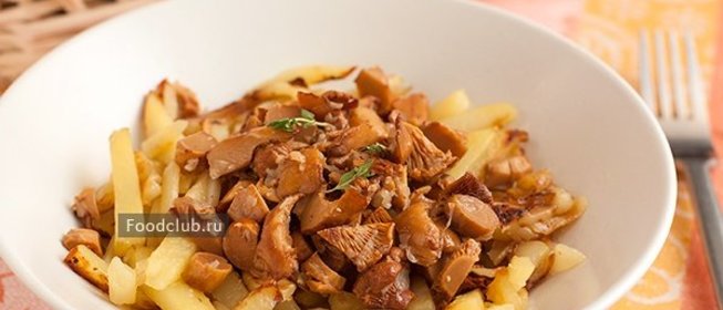 Жареная картошка с лисичками