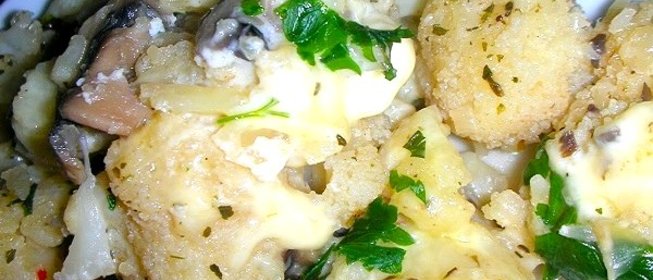 Цветная капуста с шампиньонами