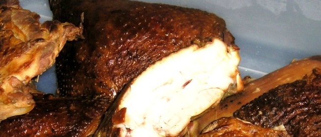 Окорочка горячего копчения в коптильне