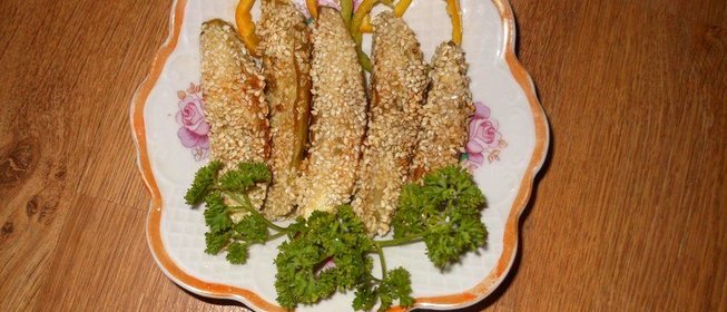 Баклажаны в кунжутном кляре