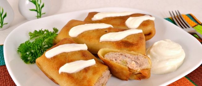 Блинчики с мясом и рисом