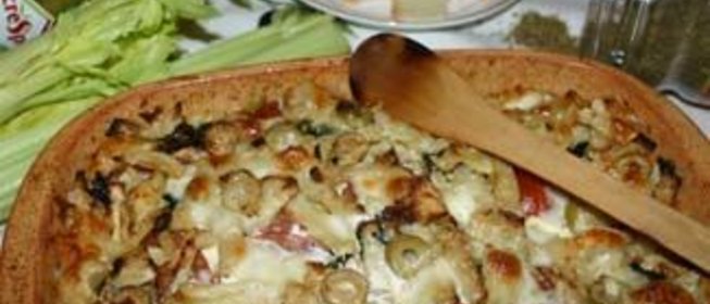 Пикантная хлебная запеканка