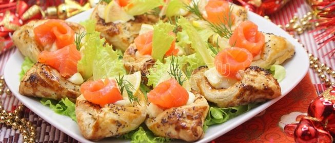 Лодочки с сёмгой