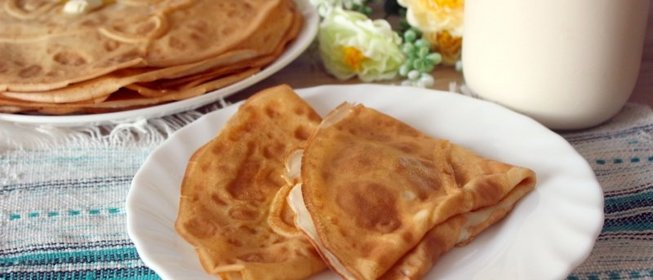 Тонкие блины на молоке и воде