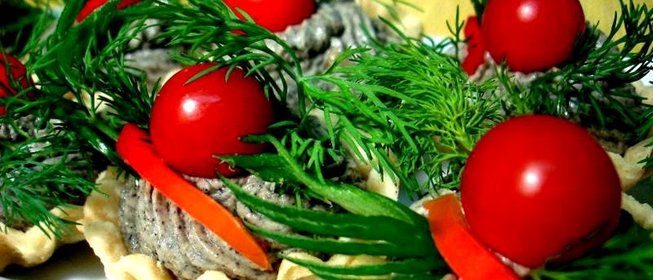 Тарталетки с грибной начинкой