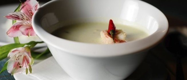 Сливочный суп с морепродуктами