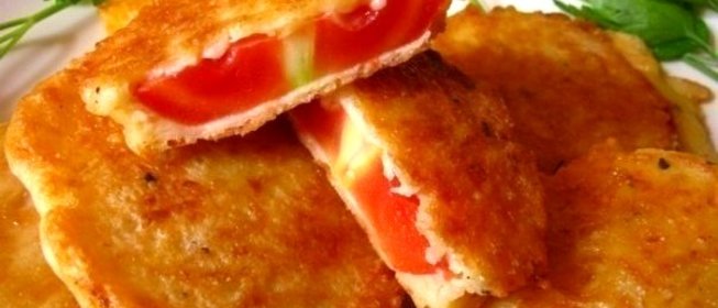 Жареные помидоры в сырном кляре