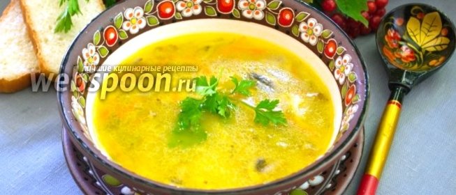 Рассольник с курицей и грибами