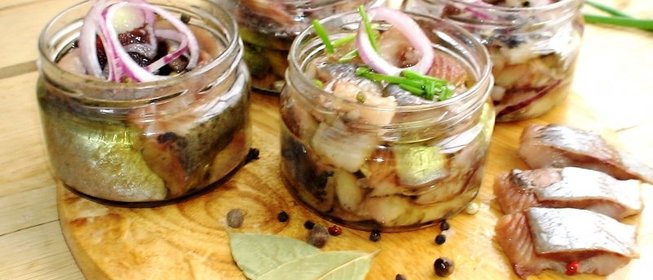 Селедка пряного, сухого посола.