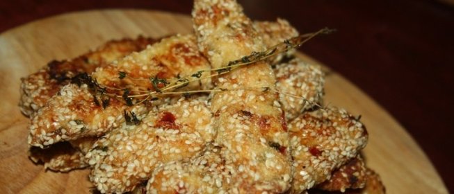 Острые закусочные куриные палочки с тархуном