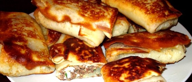 Блинчики с мясом и яйцом