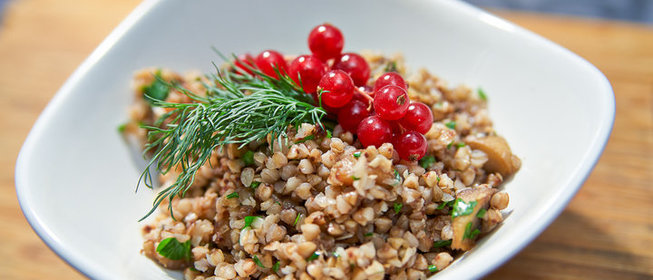 Гречка с белыми грибами и шампиньонами