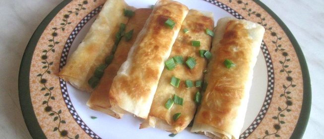 Трубочки из лаваша с мясом