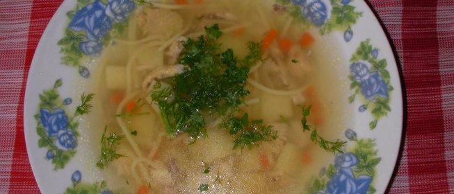 Куриный суп с вермишелью и картошкой